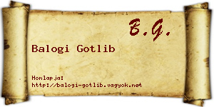 Balogi Gotlib névjegykártya